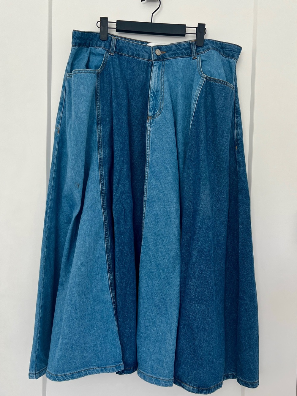 Arrange Denim Panel Maxi Skirt in Blue - Picture 3 of 4